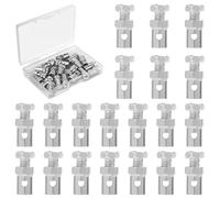XIHIRCD 20pcs Universal 1/8" Throttle Brake Cable Ends, Premium Metal Go Kart Throttle Cable Stops Locks Kit Bike Bicycle Brake Cable Clamp Cap Practical Parts Accessories(Silver)