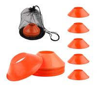 XIHIRCD 25pcs Soccer Cones for Sports Training, Mini Football Cones & Mesh Bag Flexible Agility Cones Premium Training Cones for Basketball Football Running Drills Sports Games Skating Kids(Orange)