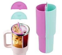 XIHIRCD 2pcs Drink Separator Silicone Liner for Stanley 40oz, High Capacity 2 in 1 Cup Insert with 2pcs Lids Water Cup Accessories Easy to Clean Compatible with Stanley Tumbler 40oz