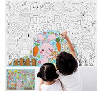XIHIRCD 2pcs Easter Coloring Tablecloth, 43.3x31.4in Easter Giant Coloring Poster Huge Table Cover Coloring Table Runner for Easter Decorations Gifts Games Activities
