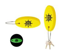 XIHIRCD 2pcs Floating Keychains, Glow in the Dark Floating Key Chain Oval Foam Floating Key Rings Boat Key Float for Boating Fishing Surfing Sailing Outdoor Water Sports Accessories