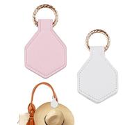 XIHIRCD 2pcs Magnetic Hat Clips for Travel, Leather Hat Clip for Bag Hands-Free Magnetic Hat Holder Clip for Hanging Hat on the Handbag Tote Bag Luggage Will Not Leave Marks (White, Pink)