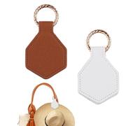 XIHIRCD 2pcs Magnetic Hat Clips for Travel, Magnetic Hat Holder for Bag Organizer Leather Bag Clips for Hats Hanging on Handbag Luggage Tote Without Leaving Marks (White, Brown)
