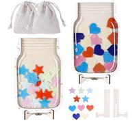 XIHIRCD 2pcs Magnetic Reward Jars With Stars and Hearts Tokens - Creative Positive Behavior Encouraging Classroom Incentive for Boys Girls Kids Students Children