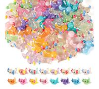 XIHIRCD 32pcs Mini Resin Axolotls Glow in The Dark Small Animal Figurines Charms Axolotl for DIY Garden Landscape Doll House Potted Plants Decorations (16 Colors)