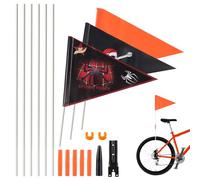 XIHIRCD 3pcs Bike Flag, Adjustable Bicycle Safety Flag with Pole Black Spider Jolly Roger Stroller Flag Waterproof Warning Flag for Tricycle Go Kart Wheelchair Kayak ATV