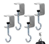 XIHIRCD 4Pcs Desk Mount Bag Holder Hook, Under Table Purse Hook Portable Headphones Holder Clamp-on Desktop Bag Hook for Easy Table/Desk Storage