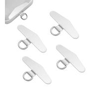 XIHIRCD 4pcs Phone Tether Tags, 1.89x0.91in Metal Crossbody Cell Phone Lanyard Patch Silver Phone Strap Tether Tabs Stainless Steel Phone Lanyard Pad for Mobile Phones Most Smartphones