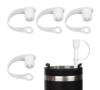 XIHIRCD 4pcs Straw Covers for Stanley Cup, Reusable Silicone Straw Stopper Cap Spill Dust Proof Tumbler Seal Fingerprint Style Straw Toppers 6-10mm in Diameter Straw Accessories Protector(Clear)