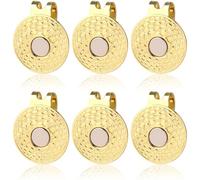 XIHIRCD 6pcs Golf Hat Clip with Pattern, Strong Magnet Golf Ball Marker Magnetic Ball Marker Metal Holder for Golf Hats Caps Pants Gloves Belts Golf Accessories Women Men Gifts (Gold)