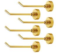 XIHIRCD 6pcs Magnetic Hanging Hooks, 1.7lb 3 Inch Large Long Heavy Duty Hook, Strong Magnet Cabin Fridge Wall Mount Peg, Magnetic Hanger for Cruise Ship Travel Garage Kitchen Refrigerator (Gold)