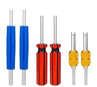 XIHIRCD 6pcs Valve Core Wrench Tool, Air Conditioning Line Repair Tools Single & Dual Head Tire Valve Stem Remover Tool A/C Valve Core Extractor for Car Bicycle RV Truck