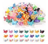 XIHIRCD 72pcs Mini Resin Axolotl, 3 Styles Tiny Miniature Axolotl Figurines Small Axolotl Figure Ornament Toy Little Animal Charms for DIY Craft Garden Landscape Dollhouse Potted Plant Decorations