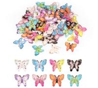 XIHIRCD 80pcs Micro Resin Butterflies, Miniature Tiny Butterflies Crafts Mini Resin Butterfly for Decoration Doll House Decor Dream Garden Fairy Toys Landscape Miniature Things(Gradient Color)
