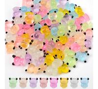XIHIRCD 80pcs Mini Resin Luminous Frogs, Cute Multi-Color Tiny Glow in The Dark Frogs Miniature Glowing Frog Figurines Ornaments for Crafts Moss Landscape Garden Decor