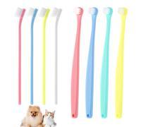 XIHIRCD 8pcs Dog Toothbrush, 2 Styles Soft Bristle Small Cat Toothbrush Micro Head Kitten Teeth Cleaning Brush Dental Care Supplies for Tiny Puppy Kitty Reduce Plaque Tartar Formation & Bad Breath