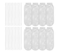 XIHIRCD 8pcs Lint Traps for Washing Machine Hose, Nylon Mesh Lint Collector with 24pcs Cable Ties, White