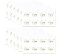 XIHIRCD 96pcs / 12 Sheets Golden Eid Mubarak Stickers, 1.57in Round Elegant Muslim Islam Stickers for Eid Decoration & Gifts