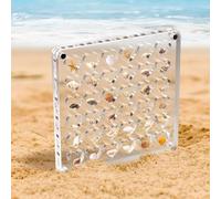 XIHIRCD Acrylic Magnetic Sea Shell Display Box, Heart Shaped Magnet Seashell Storage 36 Grids Transparent Organizer Case for Bead Nail Jewelry Small Craft
