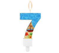 XIHIRCD Birthday Number Candle, Beach Theme, Sailing Boat, Blue, Novelty Design, Long Lasting