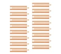 XIHIRCD HO Scale Wood Color Train Track Set, 16pcs Wooden Train Tracks, 6.45in Straight Compatible with Most Train Track Railway Toys for Kids Boys Girls