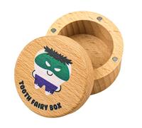 XIHIRCD Magnetic Tooth Fairy Box for Boys Girls, Wooden Tooth Keepsake Box for Lost Teeth Cute Tooth Holder Baby First Tooth Storage Box Birthday Souvenir Gift (Green)