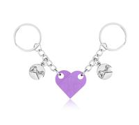 XIHIRCD Matching Brick Heart Keychain for Couples, Custom Pinky Promise Pendant - Cute Couple & Friendship Gifts for Boyfriend, Girlfriend, Friend(Light Purple)