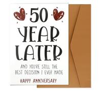 XIHIRCD Sweet 50th Anniversary Card, Funny 50th Golden Wedding Anniversary Card Gift with Envelope Romantic Present for Couples Wife Husband