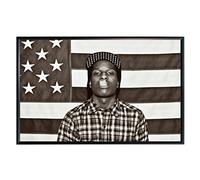 XIHOO Christ-EZ ASAP Mob Rocky with Flag Music Art Print Poster Rakim Mayers Smoking Plaid Shirt Rap Hip Hop - Matte poster Frameless Gift 12 x 18 inch(30cm x 46cm)