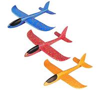 Xihuimay 3 Packs Foam Airplane Large Throwing Foam Plane Dual Flight Mode Aeroplane Gliders Flying Aircraft Gifts for Kids Outdoor Yard Sport Game Birthday Party Favors, Red Blue Orange
