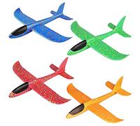 Xihuimay 4 Packs Airplane Plane Large Throwing Foam Plane Dual Flight Mode Aeroplane Gliders Flying Aircraft Gifts for Kids Outdoor Yard Sport Game Birthday Party Favors, Red Blue Orange Green