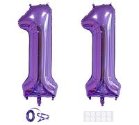 Xihuimay 40 Inch Purple Number 11 Balloons, 2 Pack, Perfect for Birthday, Wedding, General Celebration, Unisex-Occasions