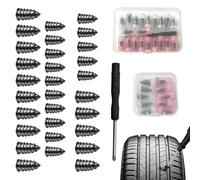 XIHXWL 30Pcs Tyre Repair Kit Rubber Nails - Car Puncture Repair Kit with Screwdriver - Universal Quick Fix Tyre Repair Kit for Car, Motorcycle, Scooter, Auto Tyre Maintenance