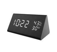 XII Digital Clock LED Time Display Table clock KXD0099 - Unisex - Quartz - Wood Black 15 x 7 x 4