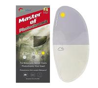 XII WY Motorcycle 3/4 Open Face Helmet Shield Insert - Photochromic Anti-Fog Film, Transition Visor, Clear to Indigo Tint, Sun Responsive, Transparent Indoor