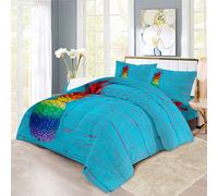 XIICOO Gay Rainbow Comforter Set Gay Bisexual Pride Rainbow Bedding Set | 1 Comforter+2 Pillowshams(3PCS) or Fitted Sheet (4PCS) (B,SINGLE-3PCS)