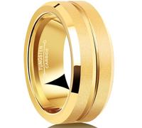 XIIDENG 6 mm/8 mm Mens Tungsten Carbide Wedding Ring Polished Finish Comfort Fit Black/Silver/Blue/Gold, 12, Tungsten, No Gemstone