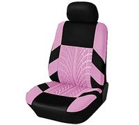 XiinxiGo Car Seat Covers Set, Universal Fit Thick Car Seat, Heavy Duty Work, Zip Up, Complete With Headrest Covers & Airbag Compatible,Black Pink