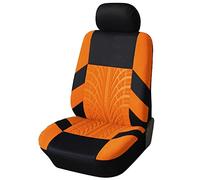 XiinxiGo Car Seat Covers Set, Universal Fit Thick Car Seat, Heavy Duty Work, Zip Up, Complete With Headrest Covers & Airbag Compatible,Black Orange