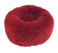 XiinxiGo Plush Donut Dog Bed, Big Round Dog Cat Sleeping Soft and Fluffy Cuddler Pet Cushion Self-Warming Puppy Beds Machine Washable,Red,120 CM（<45KG）