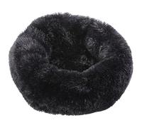 XiinxiGo Plush Donut Dog Bed, Big Round Dog Cat Sleeping Soft and Fluffy Cuddler Pet Cushion Self-Warming Puppy Beds Machine Washable,Black,80 CM（<25KG）