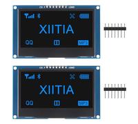 XIITIA 2pcs 2.42 inch 128x64 OLED LCD Display Module SSD1309 7 Pin SPI/IIC I2C Serial Interface for Arduino UNO R3 (Blue Light)