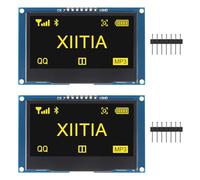 XIITIA 2pcs 2.42 inch 128x64 OLED LCD Display Module SSD1309 7 Pin SPI/IIC I2C Serial Interface for Arduino UNO R3 (Yellow Light)