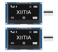 XIITIA 2pcs 2.42 inch 128x64 OLED LCD Display Module SSD1309 7 Pin SPI/IIC I2C Serial Interface for Arduino UNO R3 (White Light)