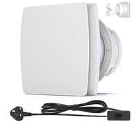 XIIW 4'' 100mm Bathroom Extractor Fan with Backflow Flap, Silent Bathroom Fan with 3M Cable, 95 m³/h, 12 Watt / 34 dB for Bathroom, Toilet, Kitchen (UK Plug)