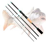 Xiixuuj 4 Section Fishing Rod, Fiberglass Travel Fishing Rod 4 Section, Sensitive Tip Pole for Bass Trout Fly Freshwater Saltwater Anglers Road Trip Boat Kayak Airplane Ice