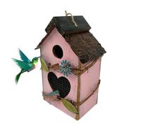 Xiixuuj Bird Houses for Outside | Cute Hangable Wooden Birdhouses for Outdoor - Elegant Bird Cage, Decorative Multifunctional Protective Garden Decor for Outdoor Sanctuary