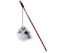 Xiixuuj Cat Teaser Wand Kitten Halloween Feathers and Bell Stick Teaser Toy