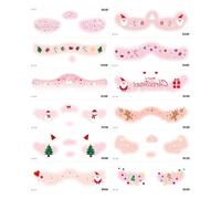 Xiixuuj Christmas Sticker Faces,12X Christmas Face Stickers for Women Cute | Holiday Favor Art Props Decorations Accessories Love Heart Snowflake Elk for Kids Adults