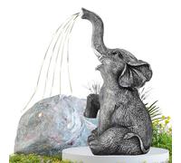 Xiixuuj Elephant Statue Garden Decoration Watering Elephant Figure, Solar LED Light Yard Resin Sculpture, Elephant Sculpture Garden Decor For Solar Landscape Decoration Path Lights